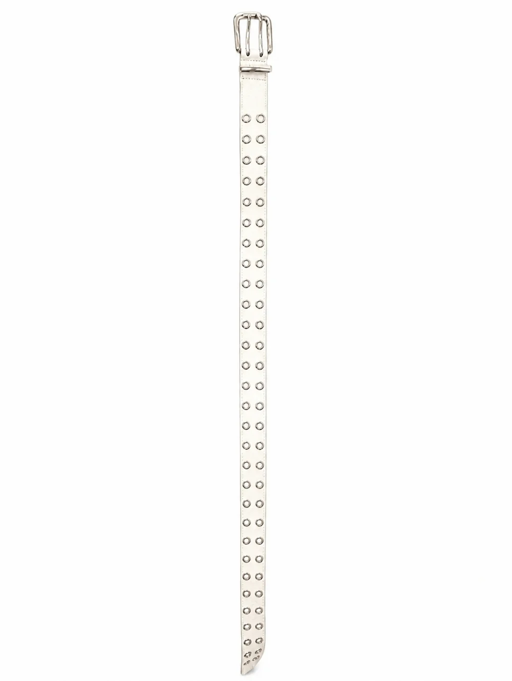 Hot Topic Women's Faux Leather White Double-Row Grommet Studded Belt Size XL